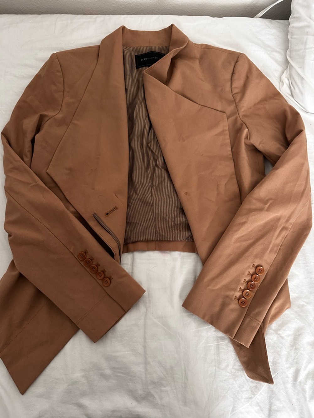 BCBGMaxAzria Cropped Camel Blazer - Picture 2 of 2